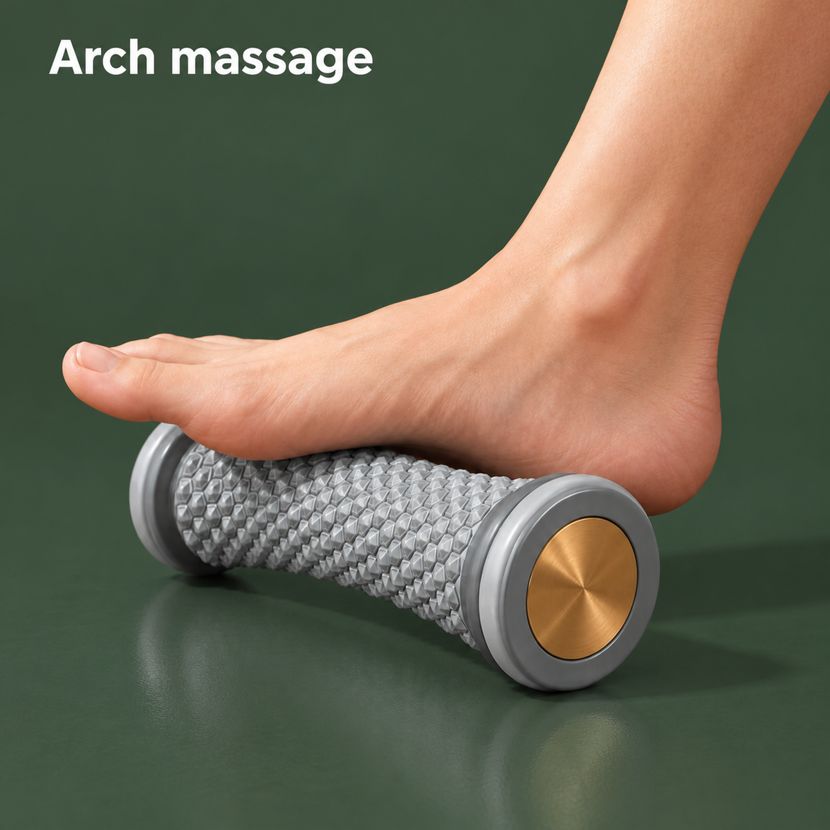 Naprelle massage roller supporting the arch of a foot