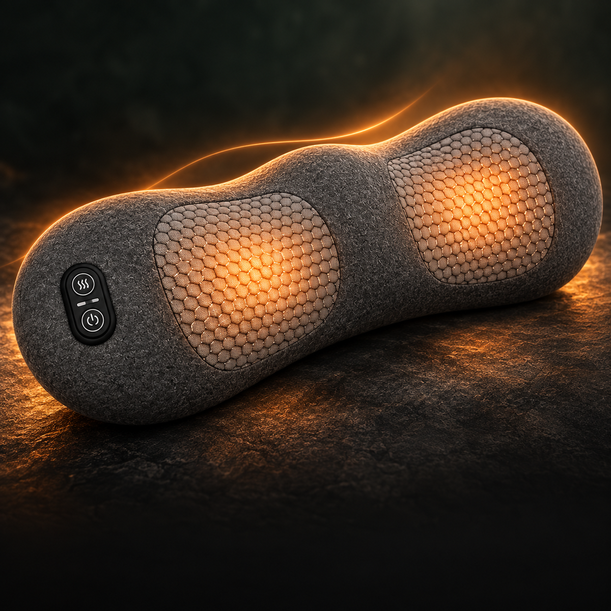 Heat function illustrated on the CarryEase back massager