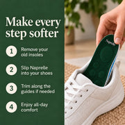 Four steps for fitting Naprelle insoles into a sneaker